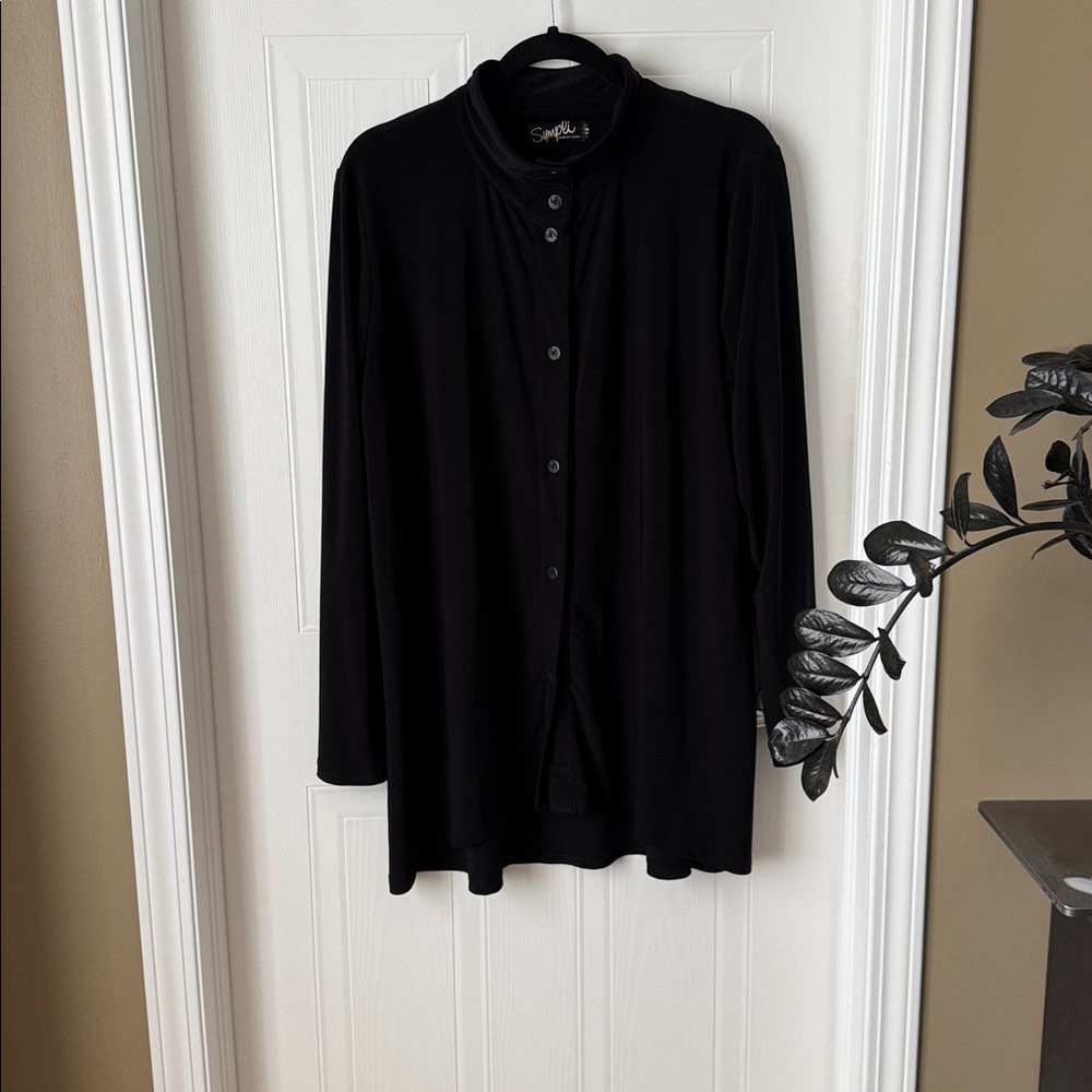 SZ14 Sympli Black long Sleeve Tunic